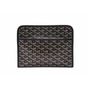 GOYARD Jouvance Pouch Clutch Bag Black Leather